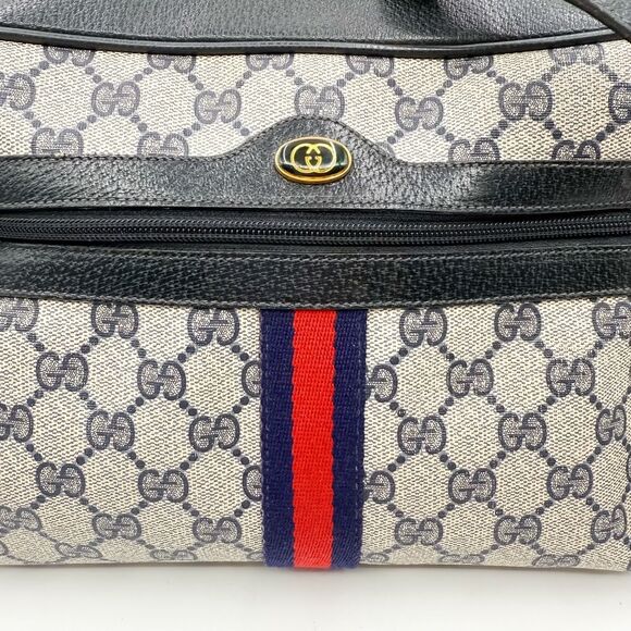 Gucci GG Ophidia Monogram Web Stripe Crossbody Shoulder Bag Navy Vintage Purse - Picture 4 of 14